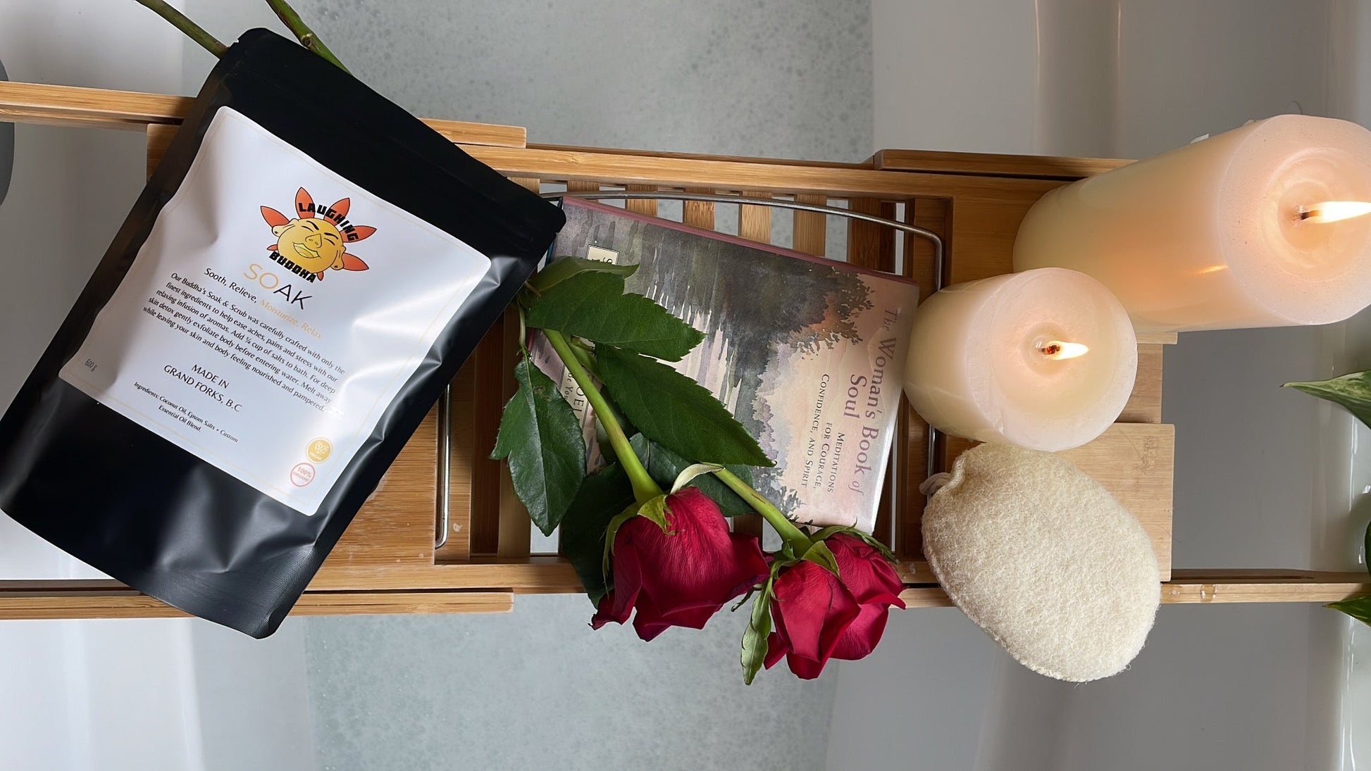 Luxury mineral bath soak in minimalist packaging